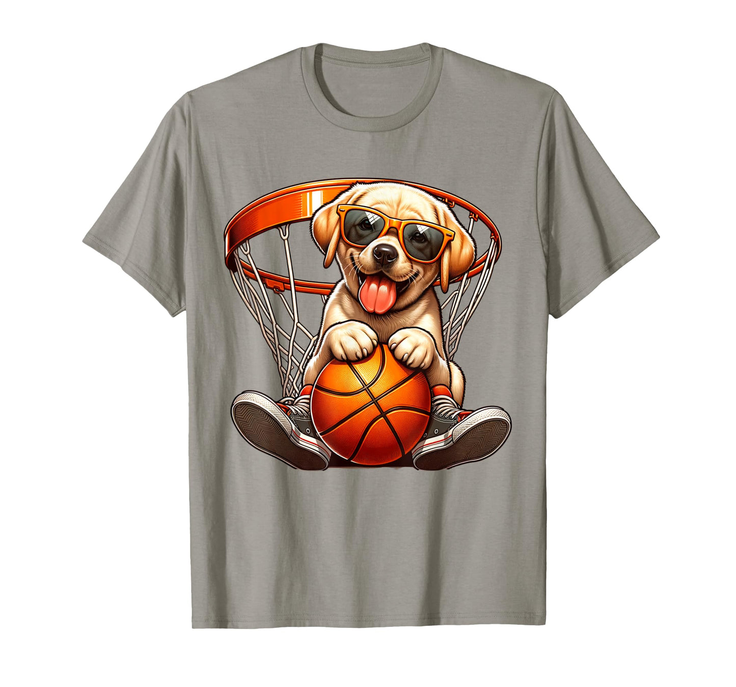 Dog Playing Basketball Costume Sports Lovers Dogs Player T-Shirt for Men Women Kids