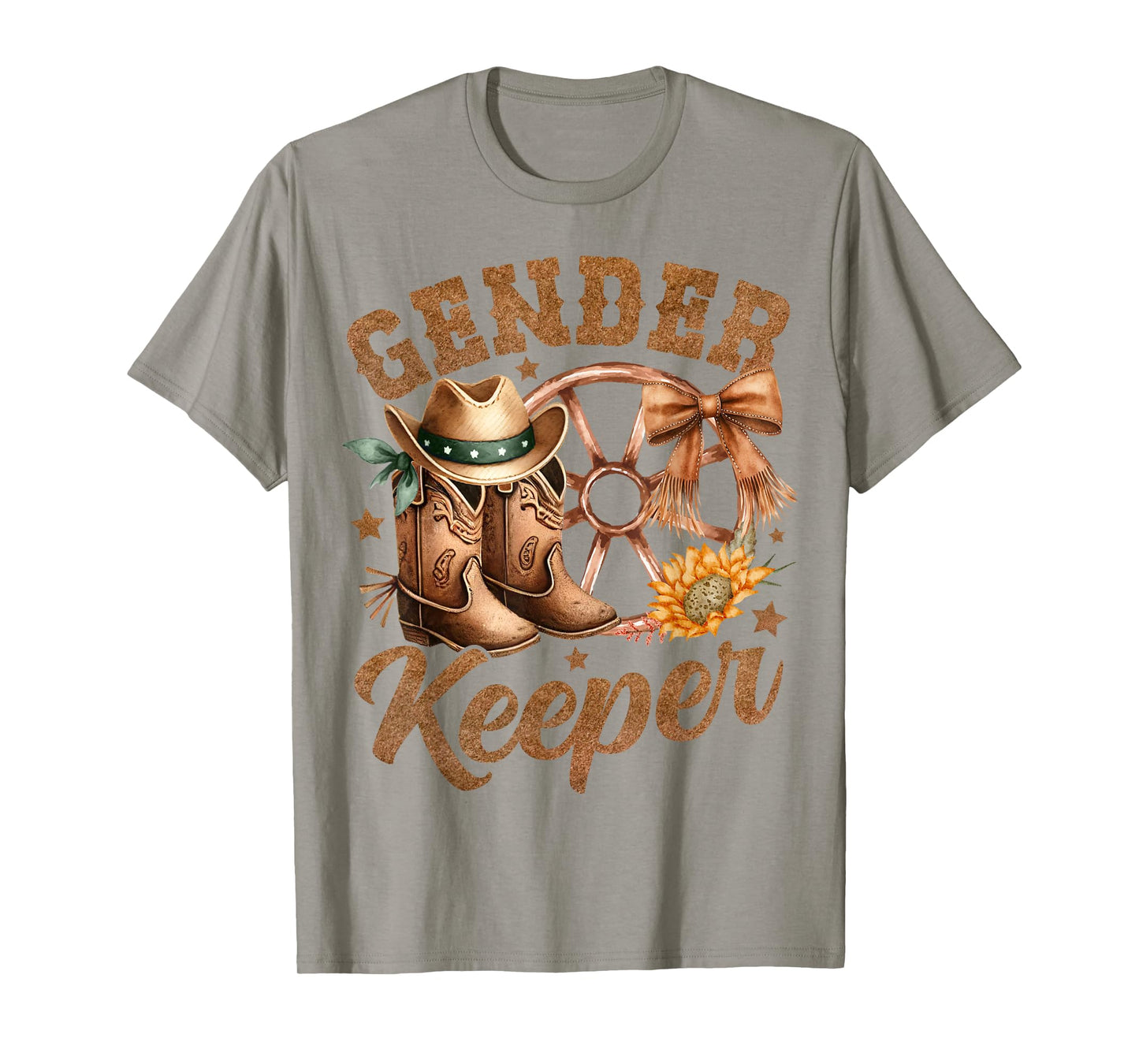 Boots or Bows Gender Reveal Decorations Keeper of the Gender T-Shirt