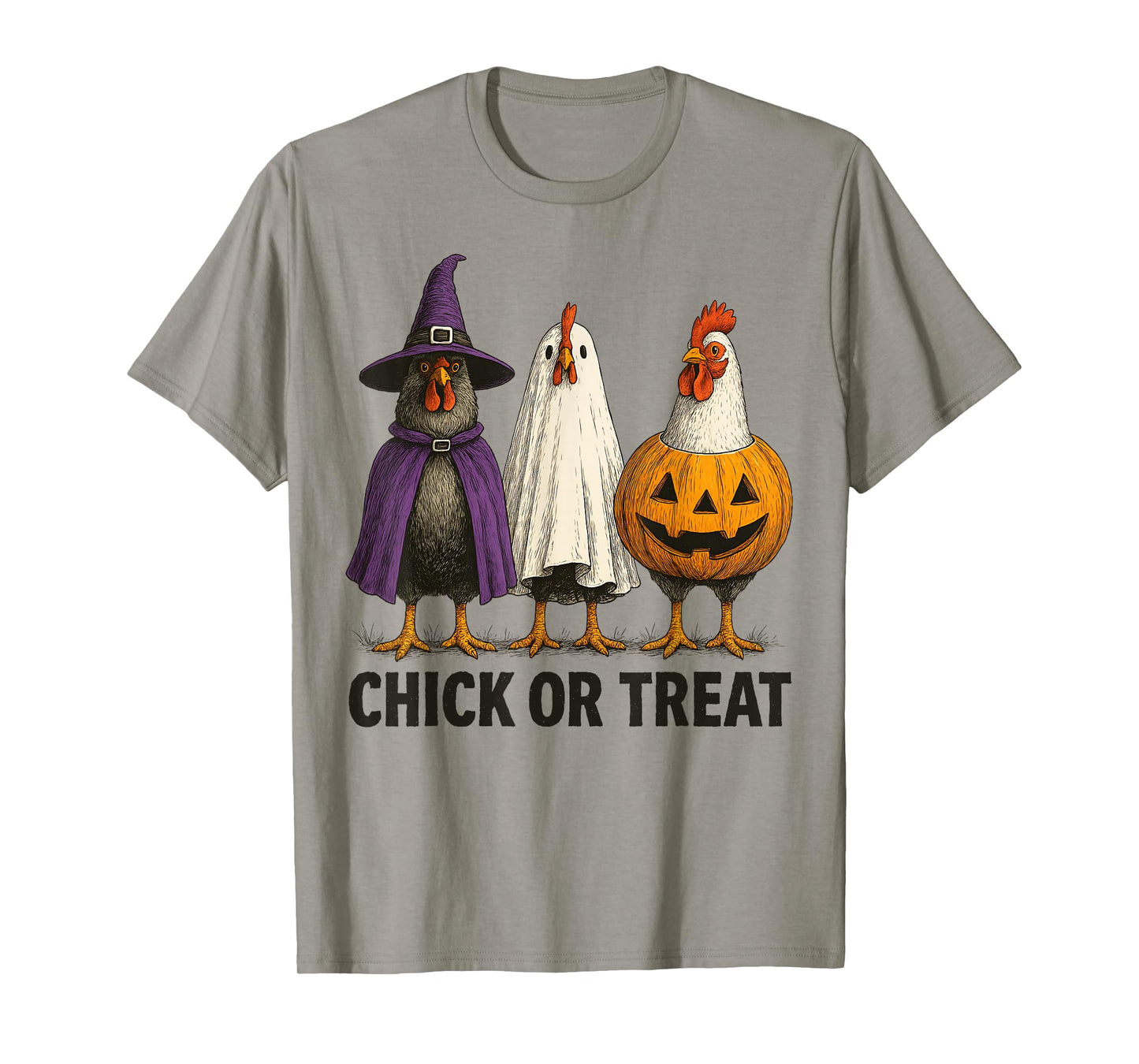 Chicken Chick Or Treat Funny Halloween Costume Farmer T-Shirt