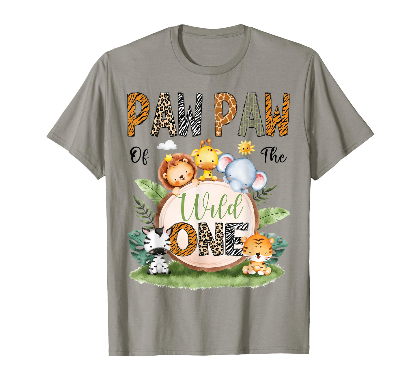 Paw Paw Of The Wild One Safari Jungle 1St Birthday Matching T-Shirt