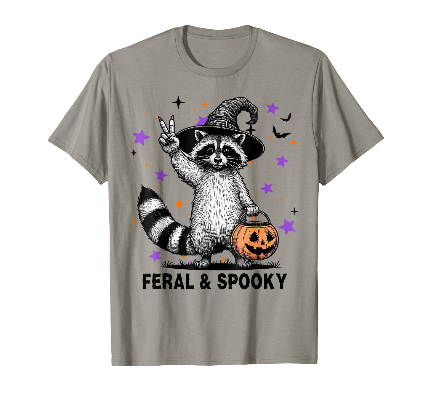 Feral & Spooky Funny Creepy Raccoon Feral & Spooky Hallowen T-Shirt