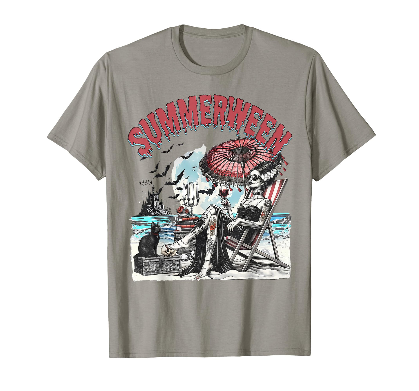 Horror Character Summerween Halloween Vintage Beach T-Shirt