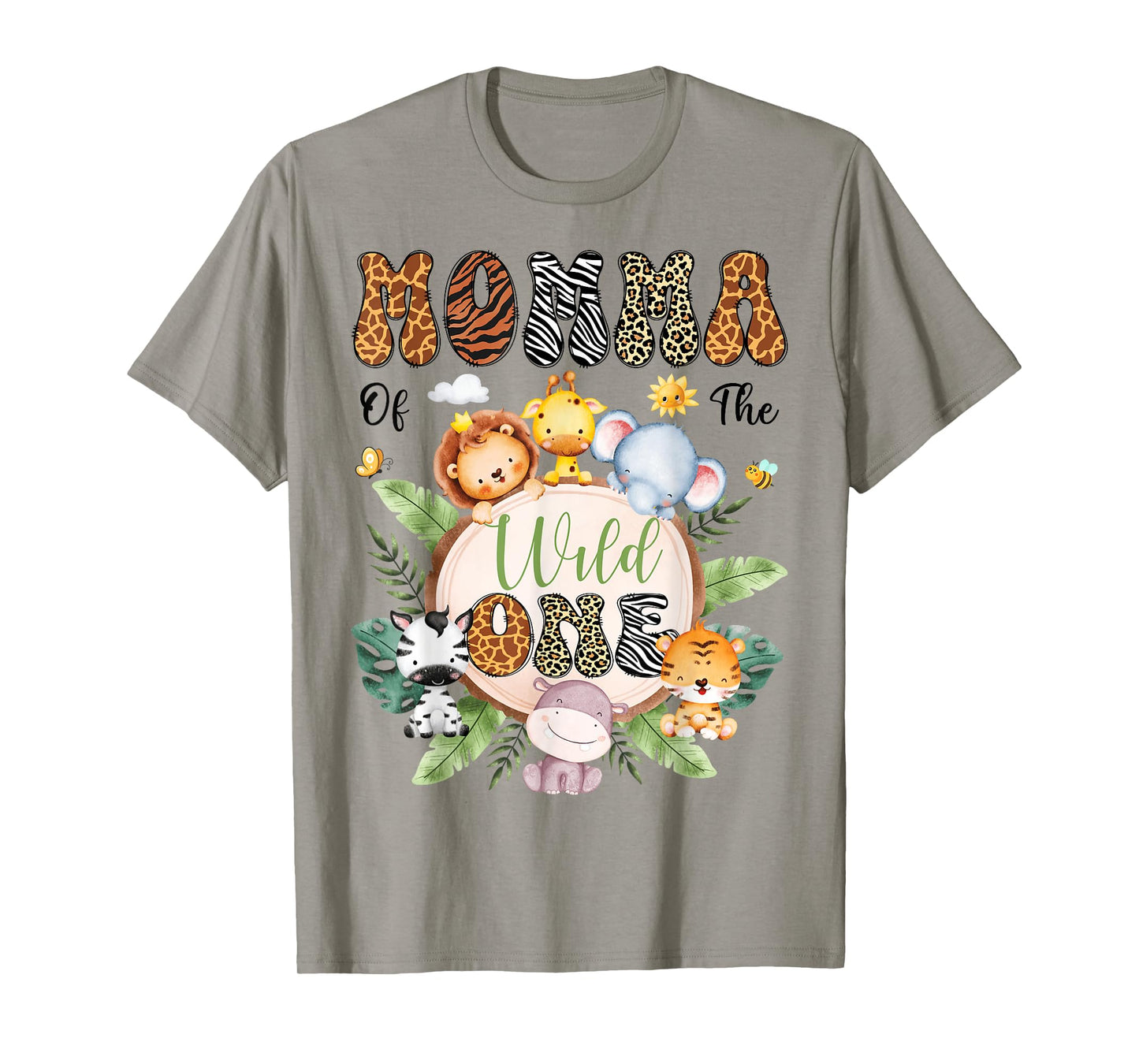 Momma Of The Wild One 1St Birthday Safari Animal Lover T-Shirt