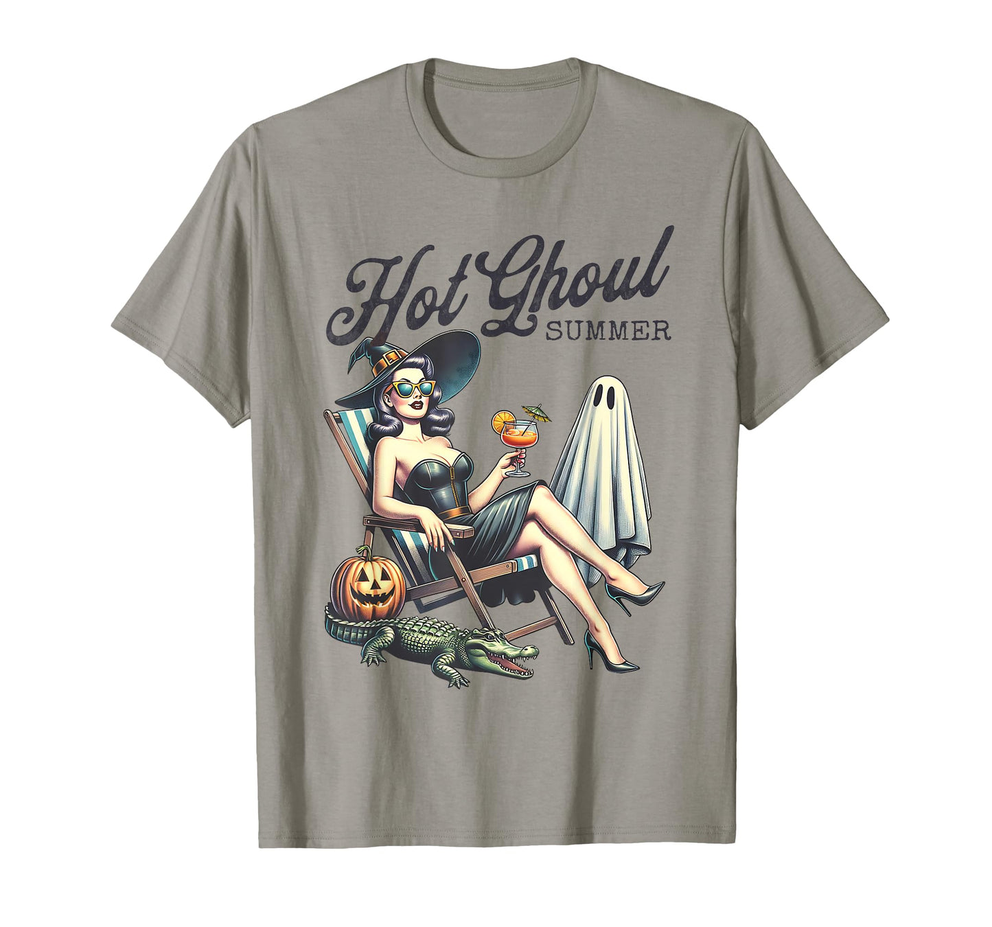 Hot Ghoul Summer Spooky Boo Beach Halloween Summerween Women T-Shirt