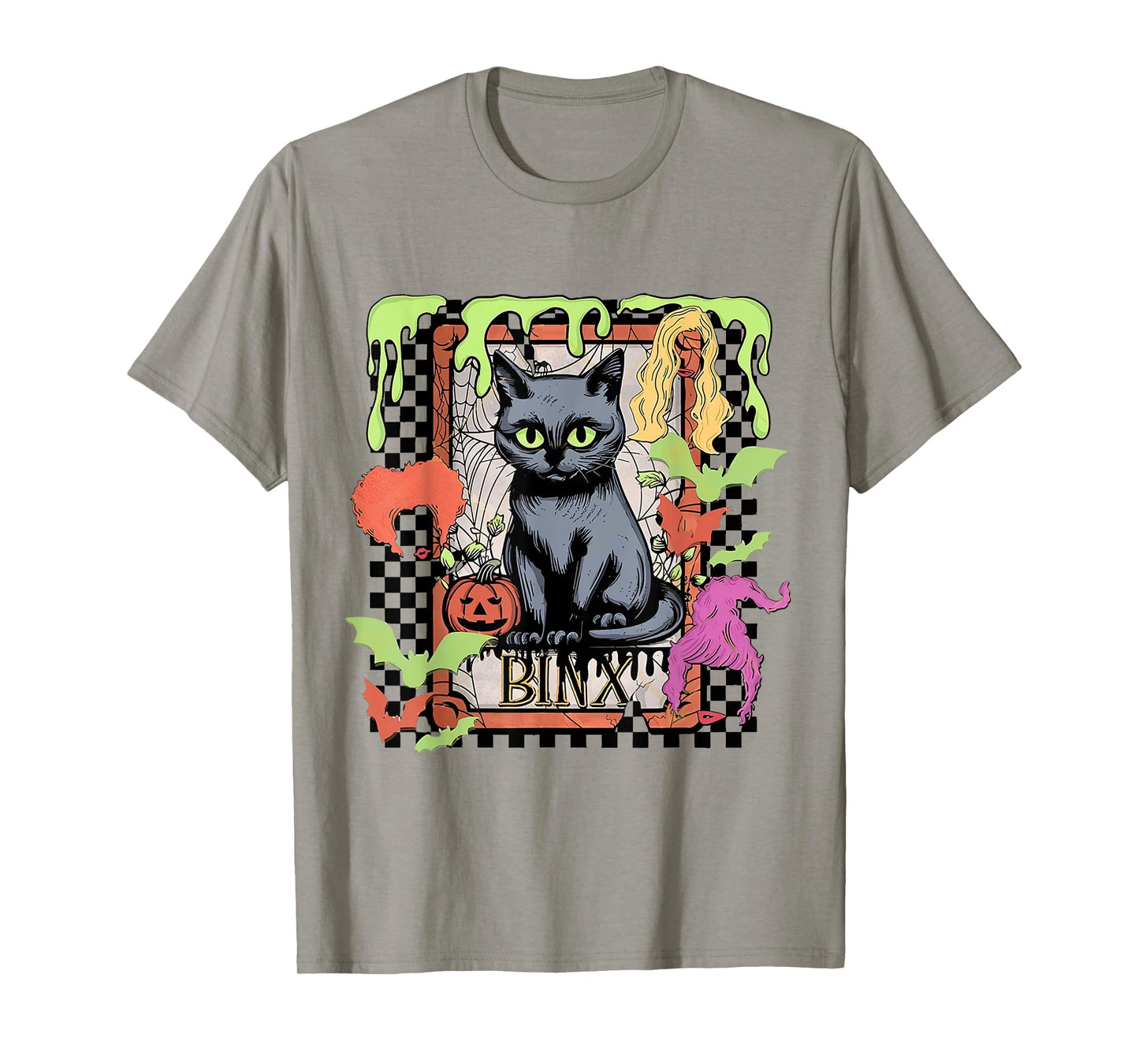 Black Cat Witch Binx Halloween T-Shirt for Men Women Kids