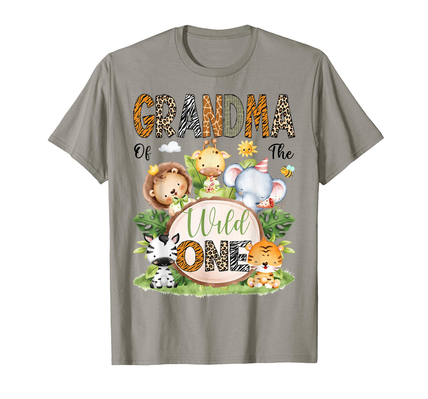 Grandma Of The Wild One Safari Jungle 1St Birthday Kids T-Shirt