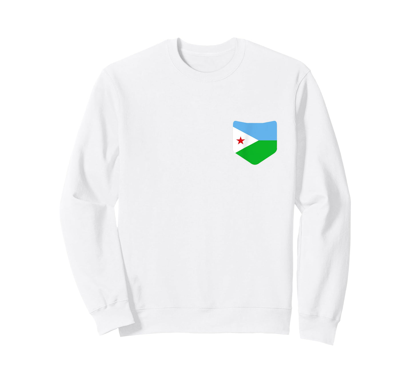 Djibouti Flag T-Shirt with Printed Djibouti Flag Pocket
