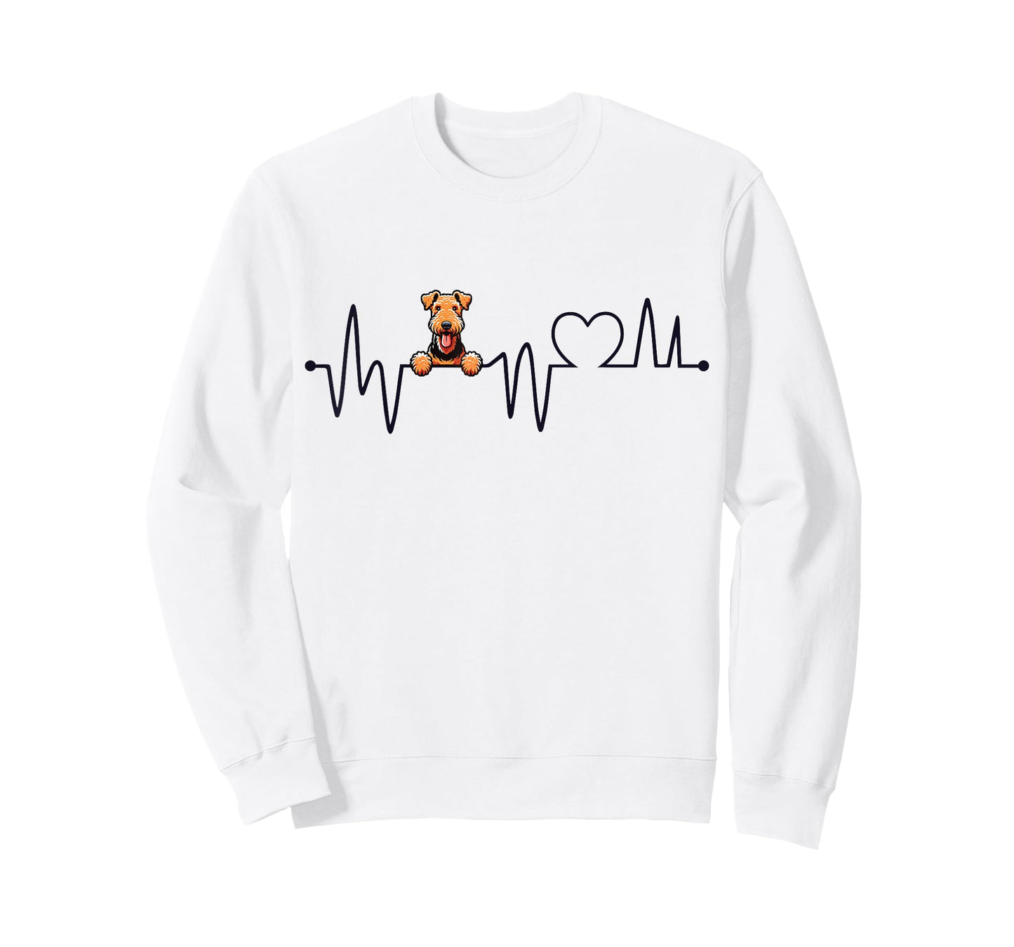 Airedale Terrier Heartbeat - Men Women Kids Airedale Lover T-Shirt