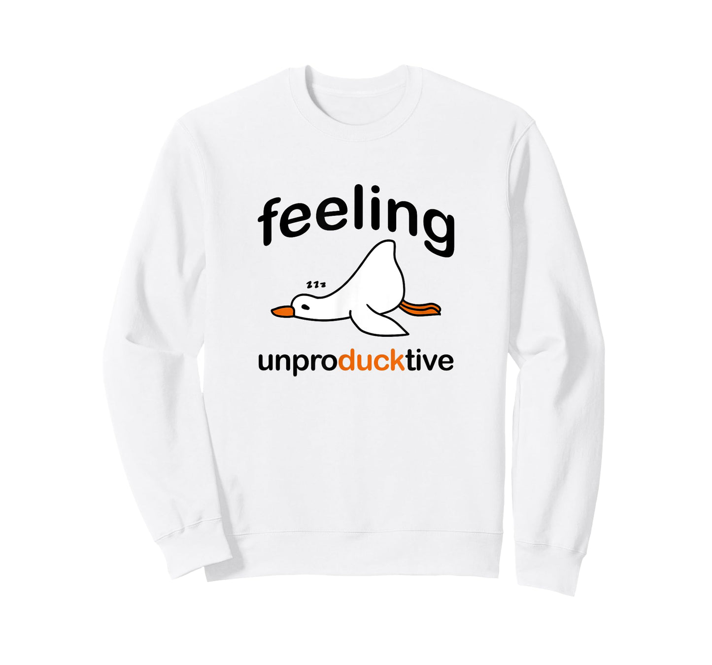 Cute Duck Pun,Witty Wordplay,Tired Duck Feeling Unproductive T-Shirt