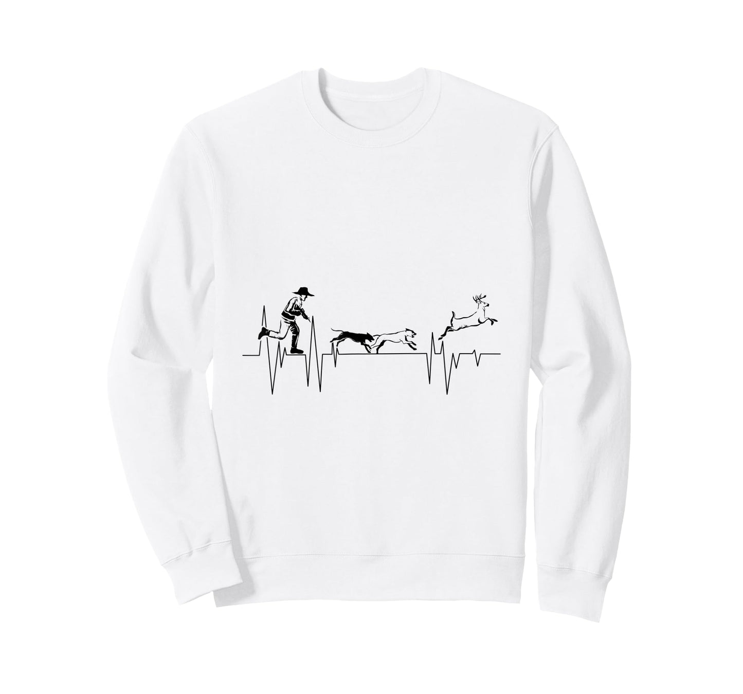 Funny Hunting Heartbeat EKG Dogs Bucks Red Deer T-Shirt