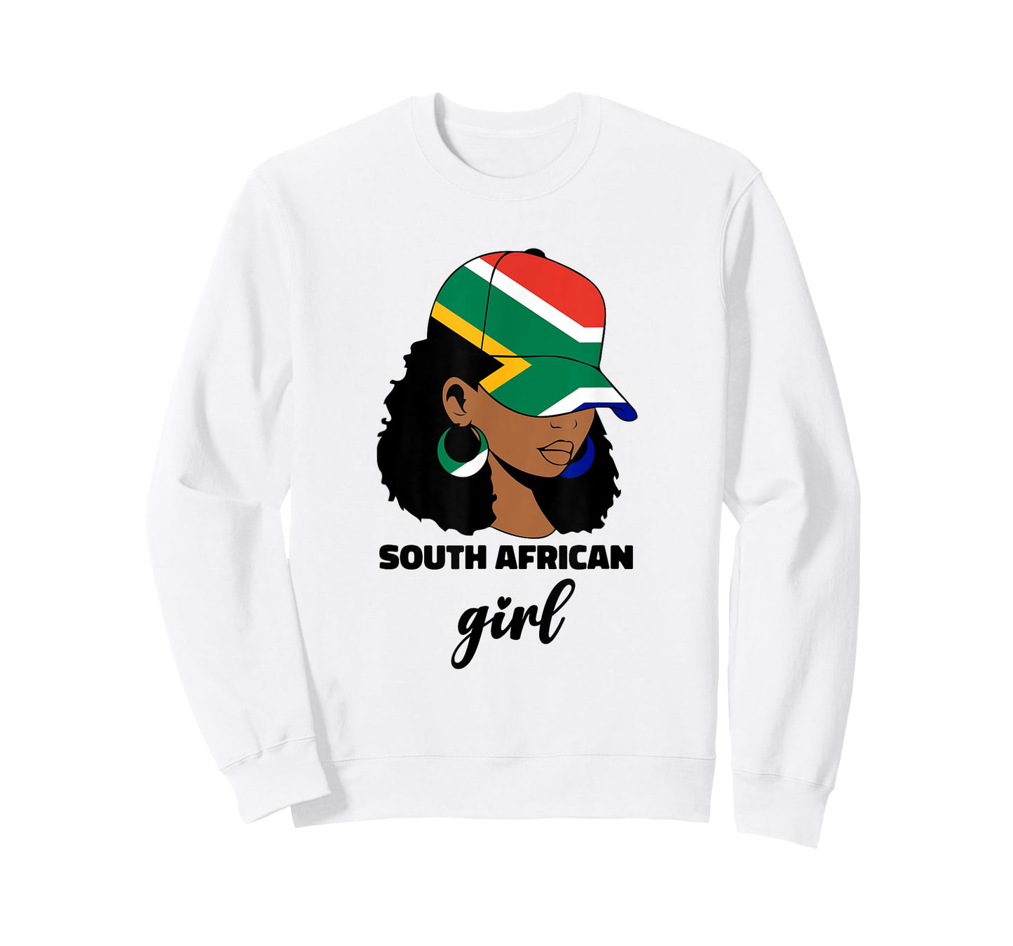 South African Girl For Women Woman South Africa Flag Afro T-Shirt