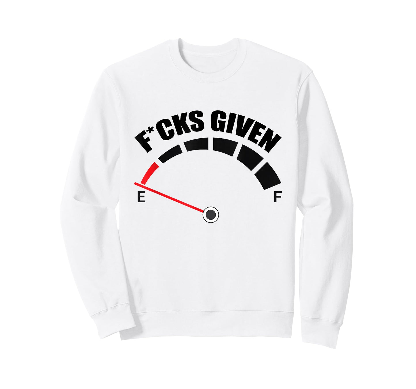 Zero Fucks Given Fuel Gauge Sarcastic Adult Humor T-Shirt