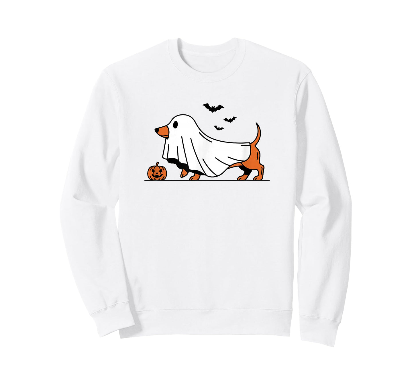 Dachshund Ghost Funny Wiener Dog Halloween Costume T-Shirt
