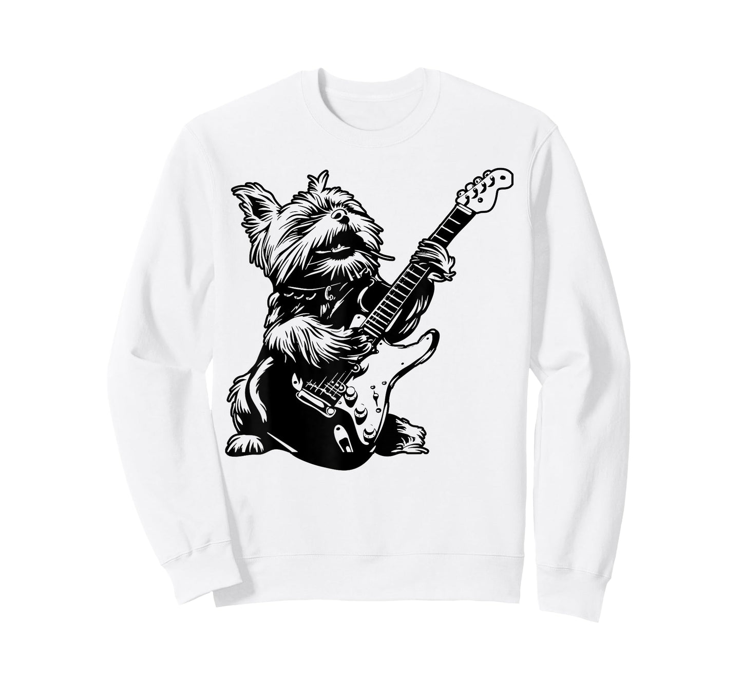 Dog Guitarist Guitar - Yorkie Dad Mom T-Shirt for Men Women