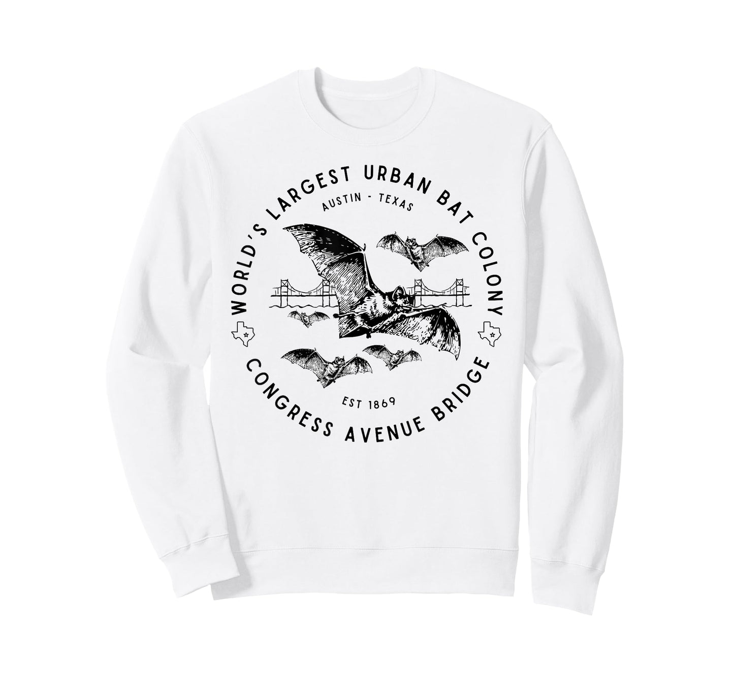 Congress Ave Bridge Austin Texas World's Largest Bat Colony T-Shirt