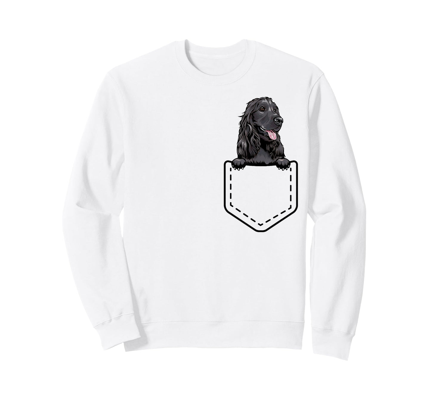 Funny Peeking Black Cocker Spaniel Inside Pocket Dog Owner T-Shirt