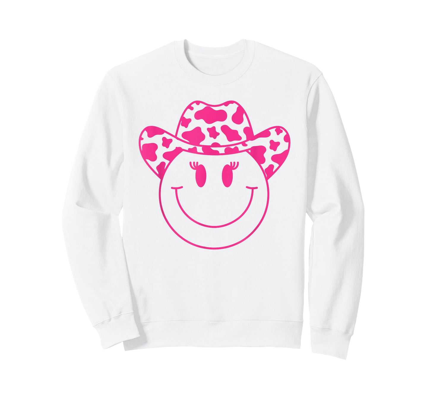 70s Cowgirl Pink Smile Face Cute Happy Face Cowgirl Women T-Shirt