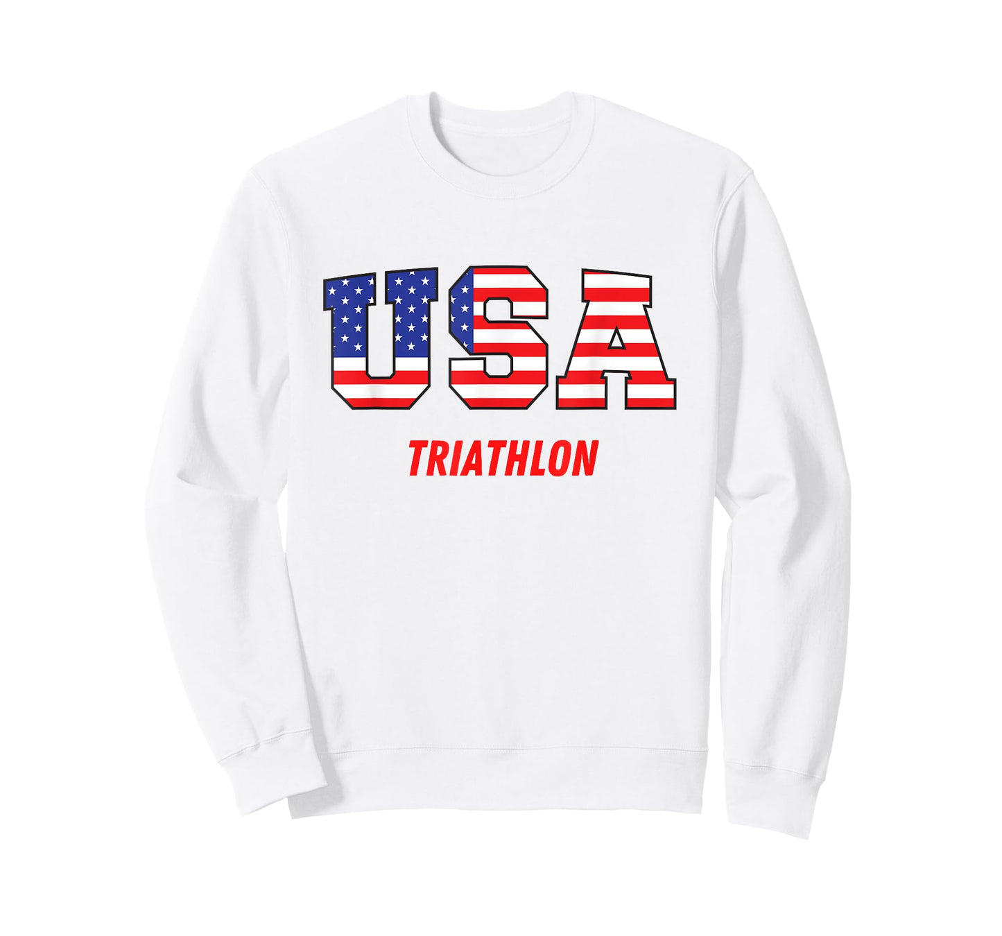Triathlon USA Go Team Sport Patriotic American Flag T-Shirt