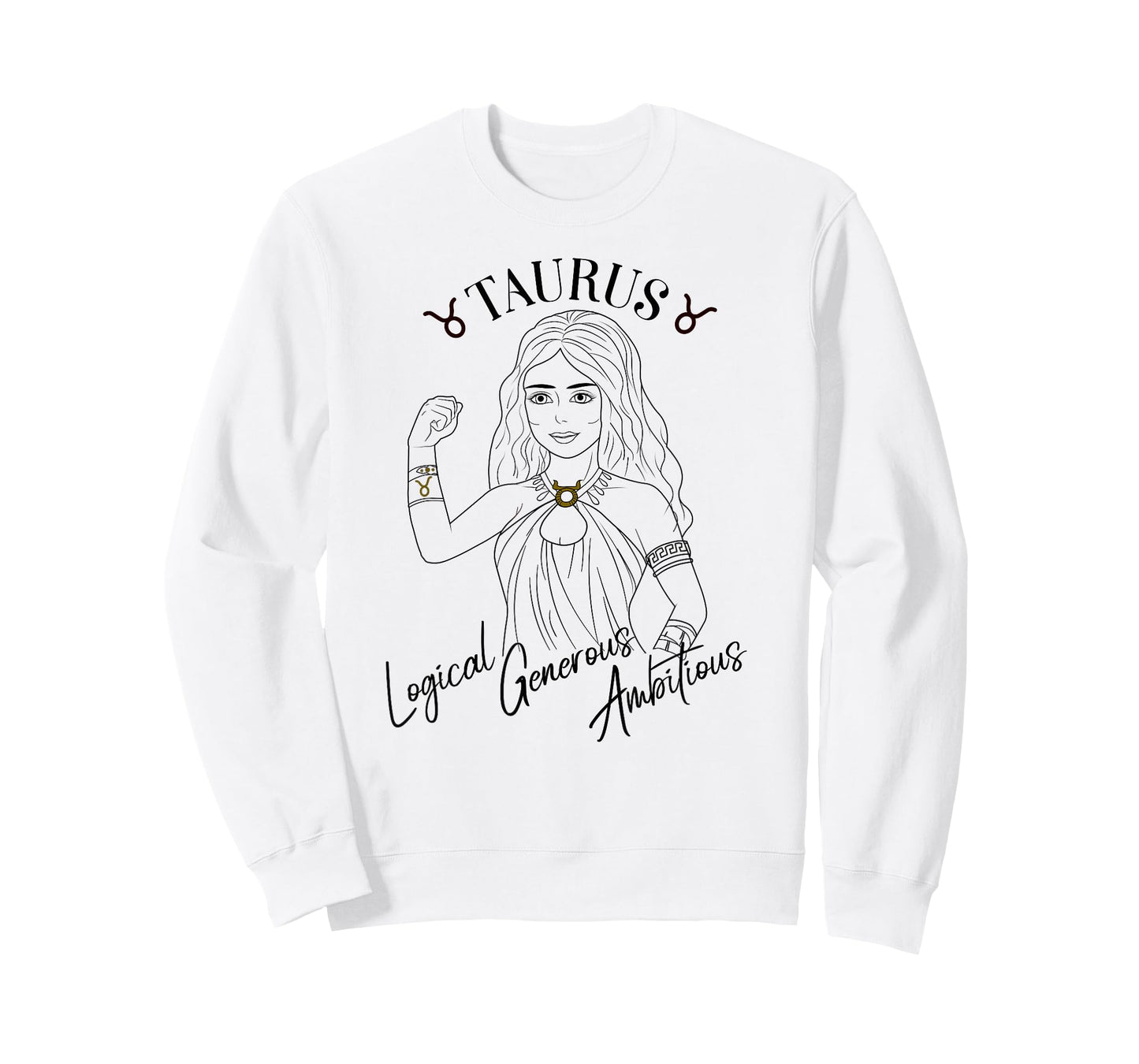 Taurus Zodiac StarSign in Line Art T-Shirt