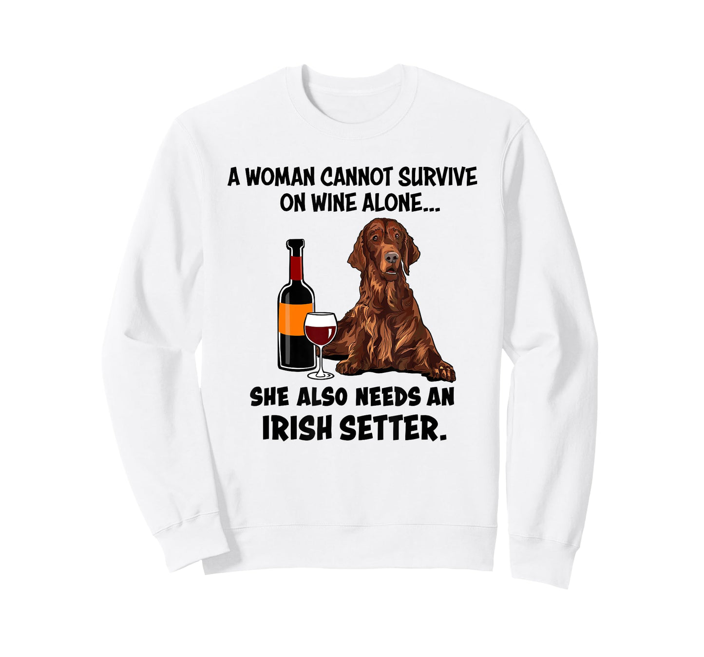 Funny Irish Setter & Wine Lover Dog Mom Surprise T-Shirt