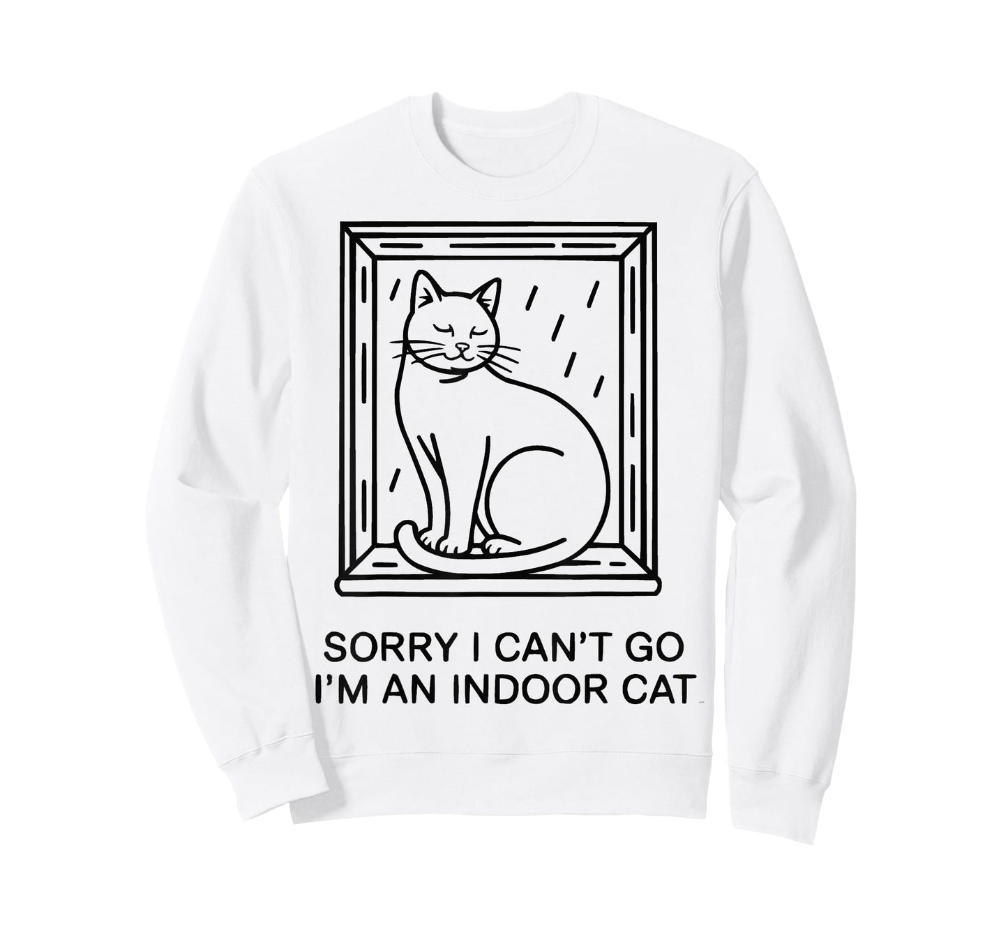 Sorry I Can't Go I'm an Indoor Cat Cozy Feline Kawaii White T-Shirt