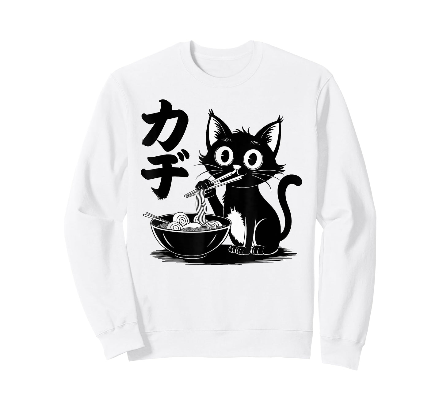 Funny Cat Ramen Noodle Japanese Kawaii Anime Otaku Style T-Shirt