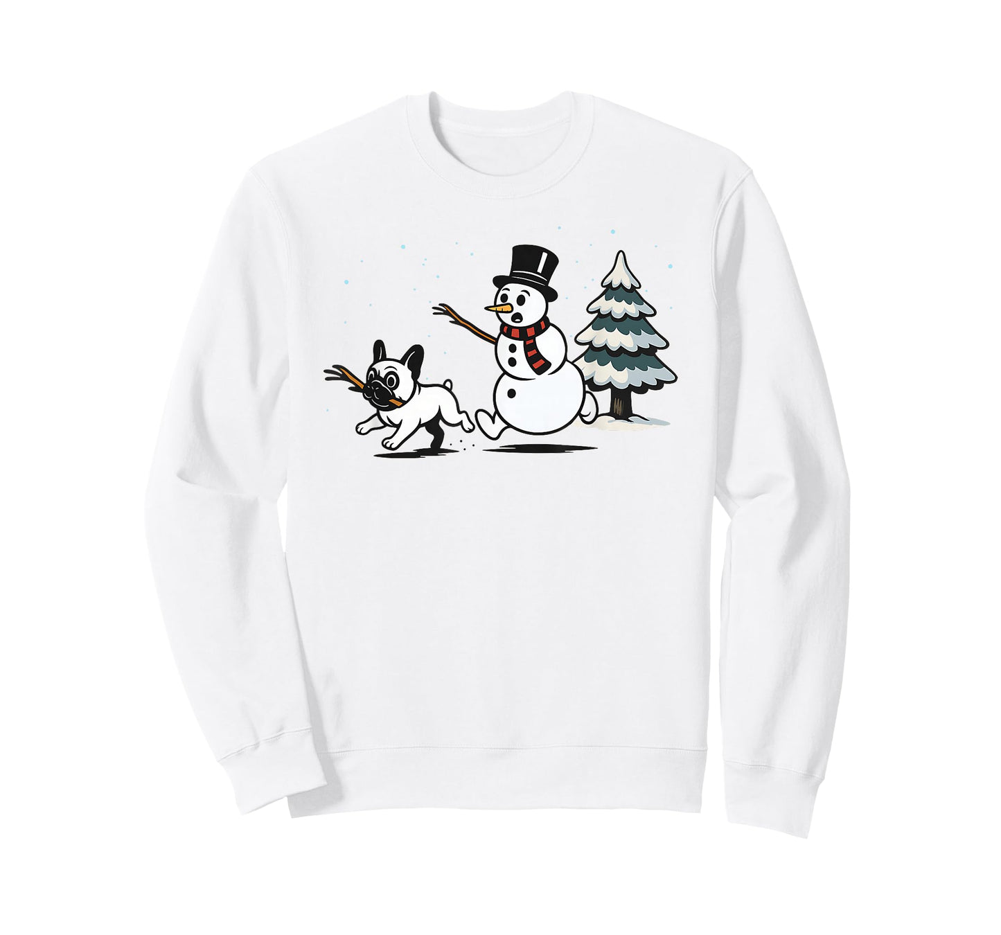 Funny Christmas French Bulldog Frenchie Snowman Dog Mom Dad T-Shirt