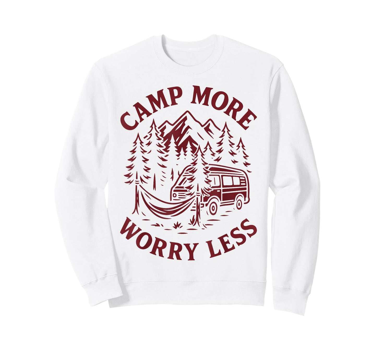 Camp More Worry Less Funny Camping Van T-Shirt