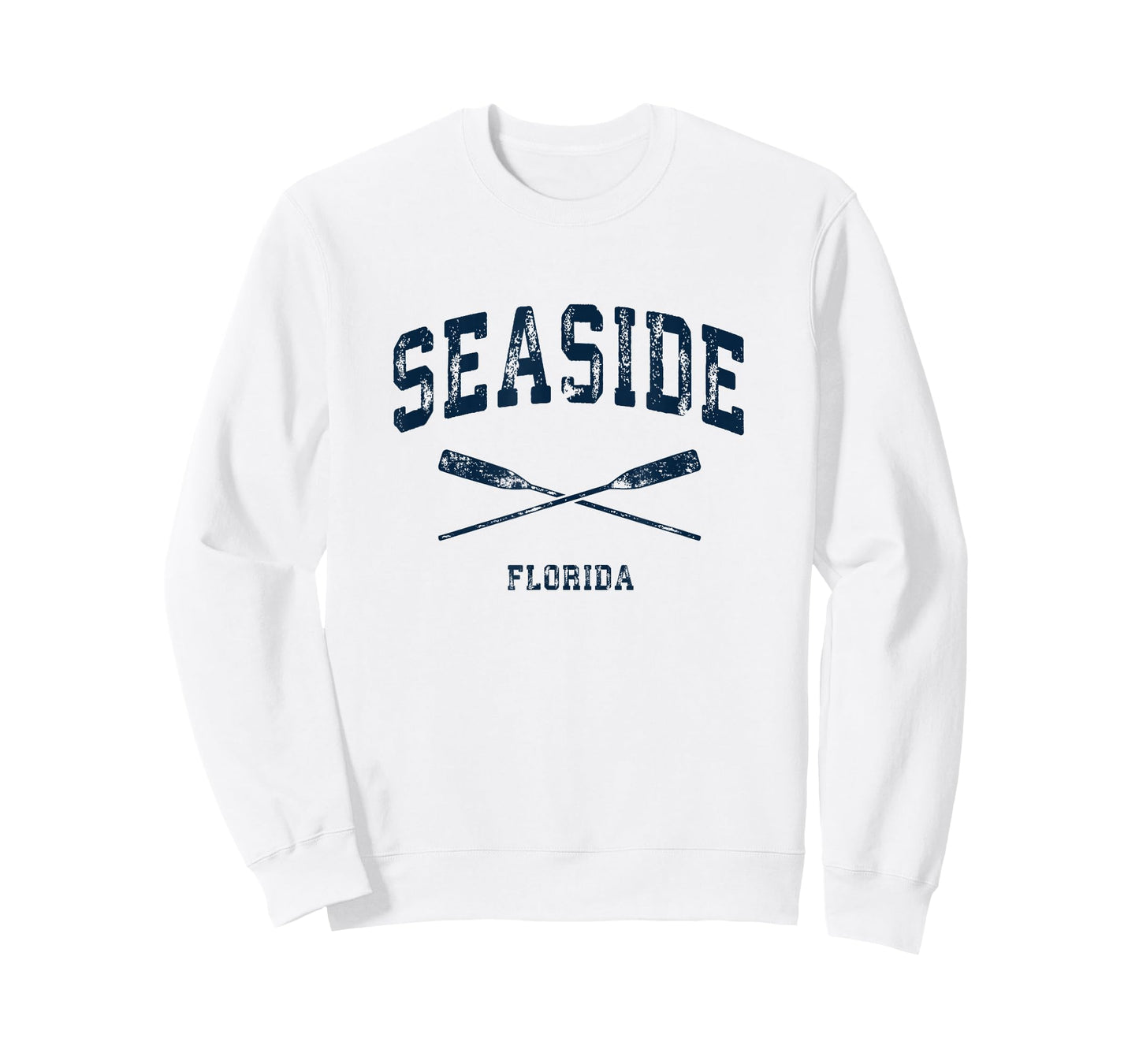 Seaside Florida Vintage Nautical Crossed Oars Navy T-Shirt
