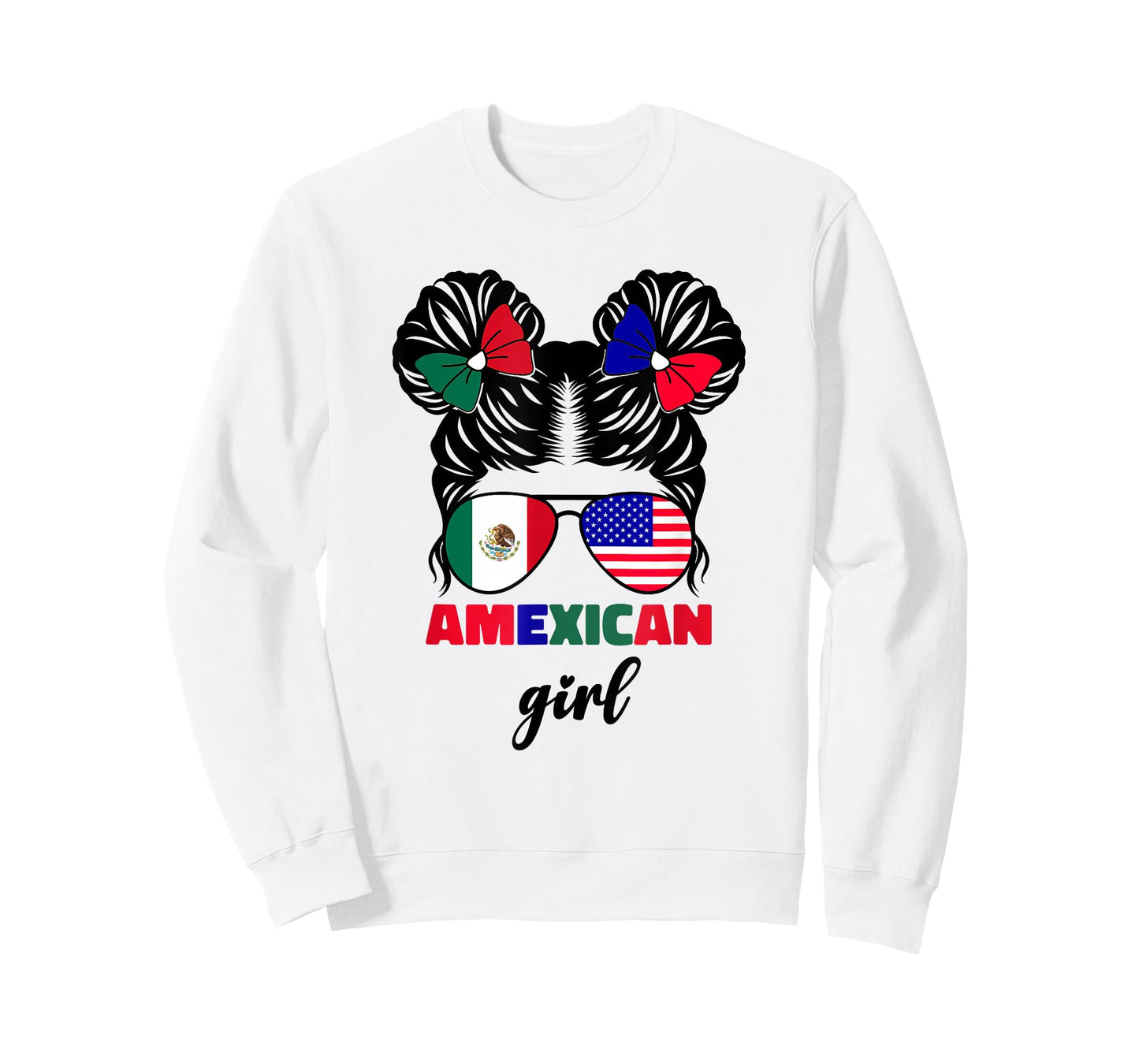 Half Mexican And American Mexico America Usa Flag Girls Kids T-Shirt