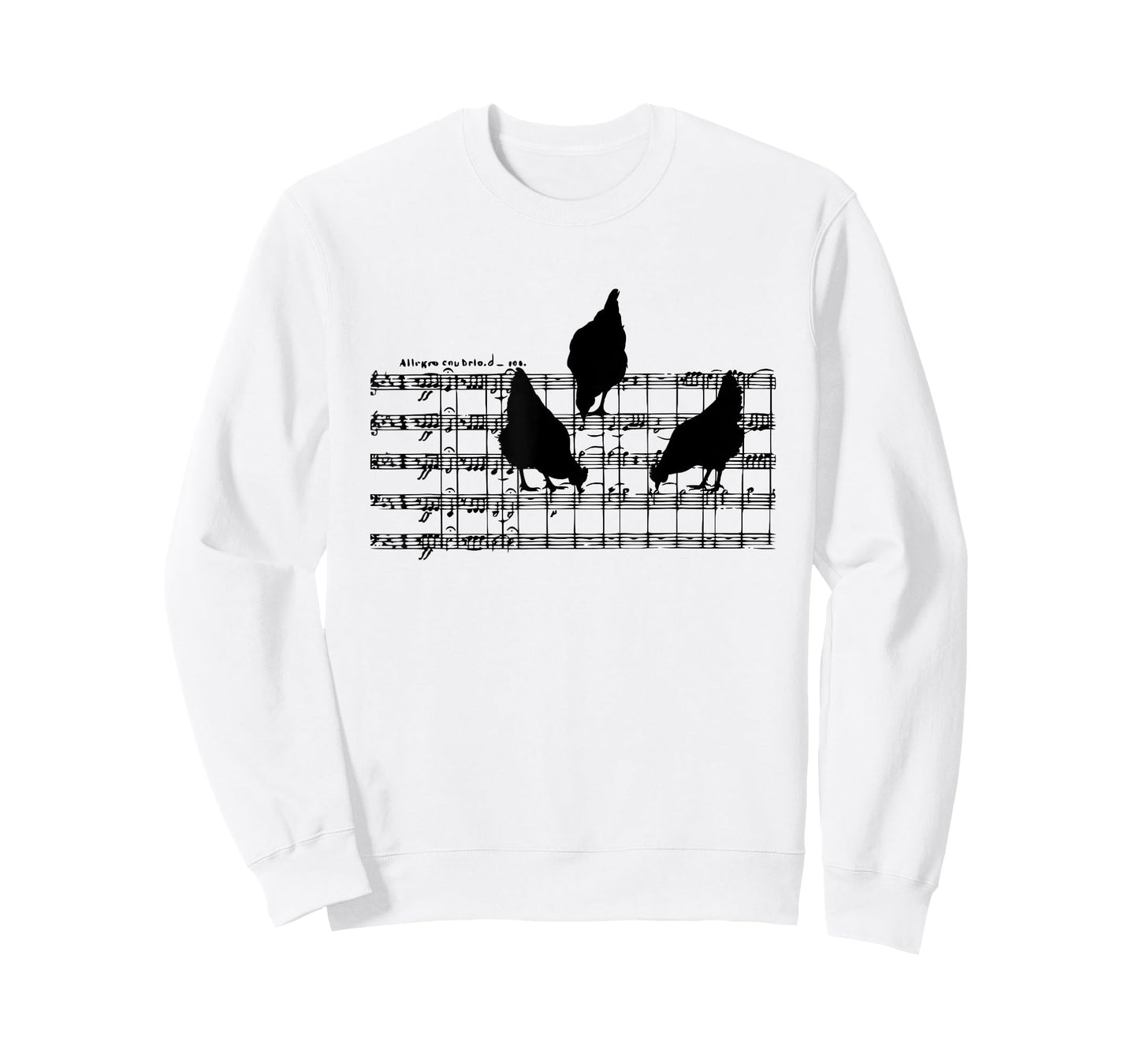 Musical Chickens on Sheet Music Art Musicians Sheet Music T-Shirt