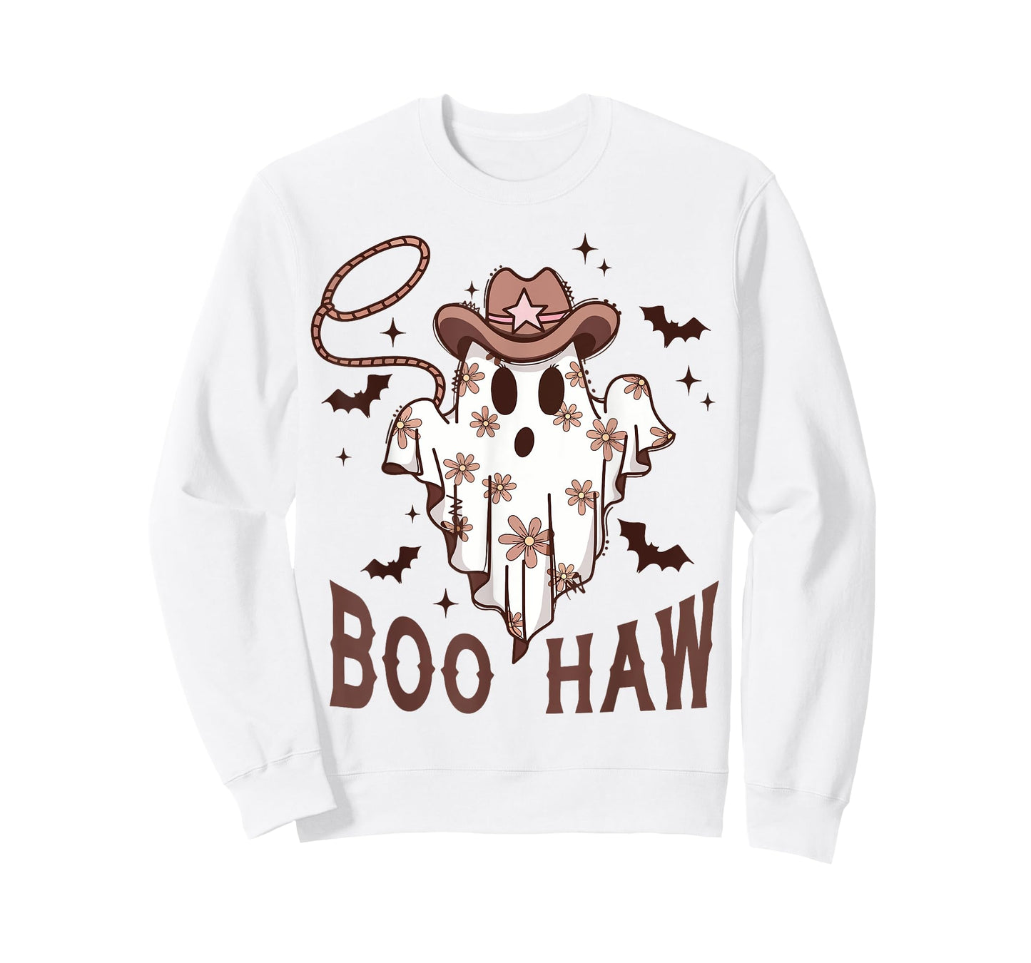 Boo Haw Cute Ghost Funny Cowboy Cowgirl Western Halloween T-Shirt