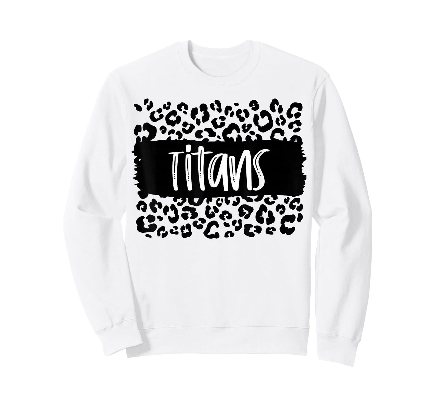 Titans Team Mascot School Spirit Game Night Leopard Print T-Shirt