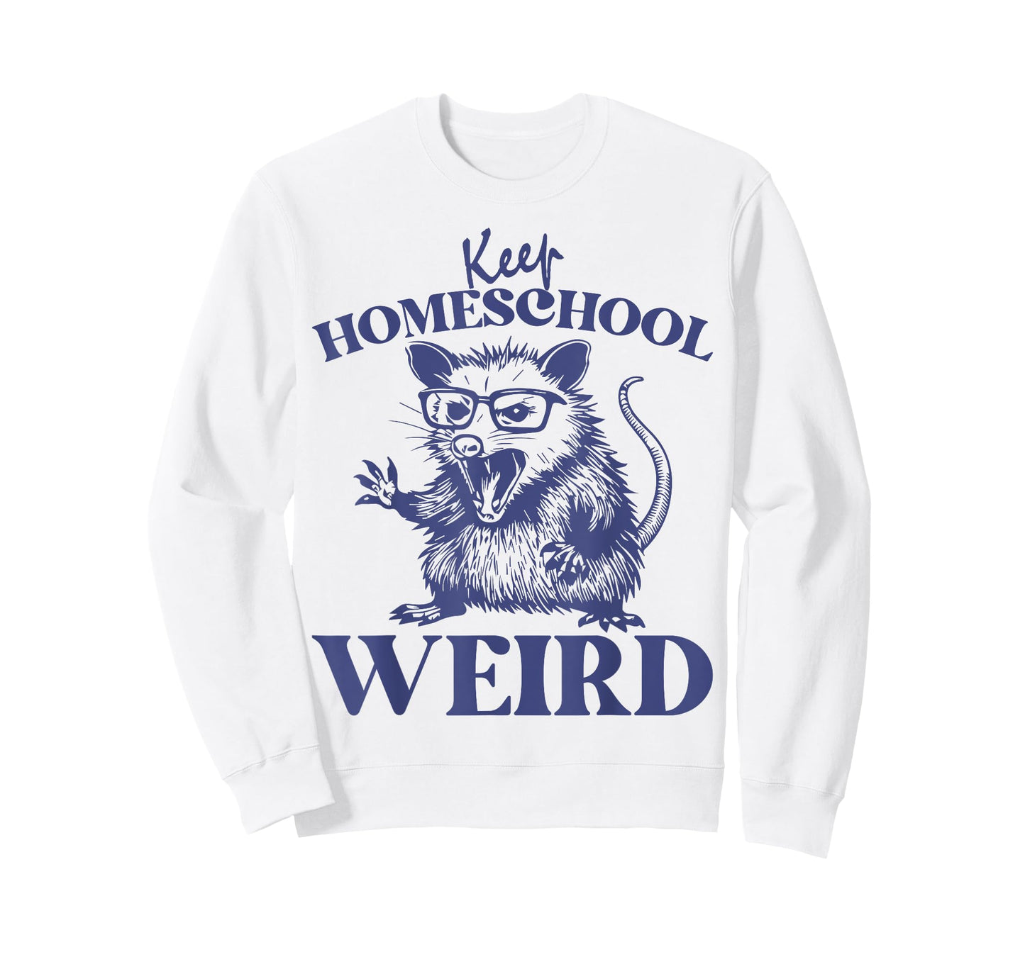 Keep Homeschool Weird Funny Retro Homeschool Mom Opossum T-Shirt