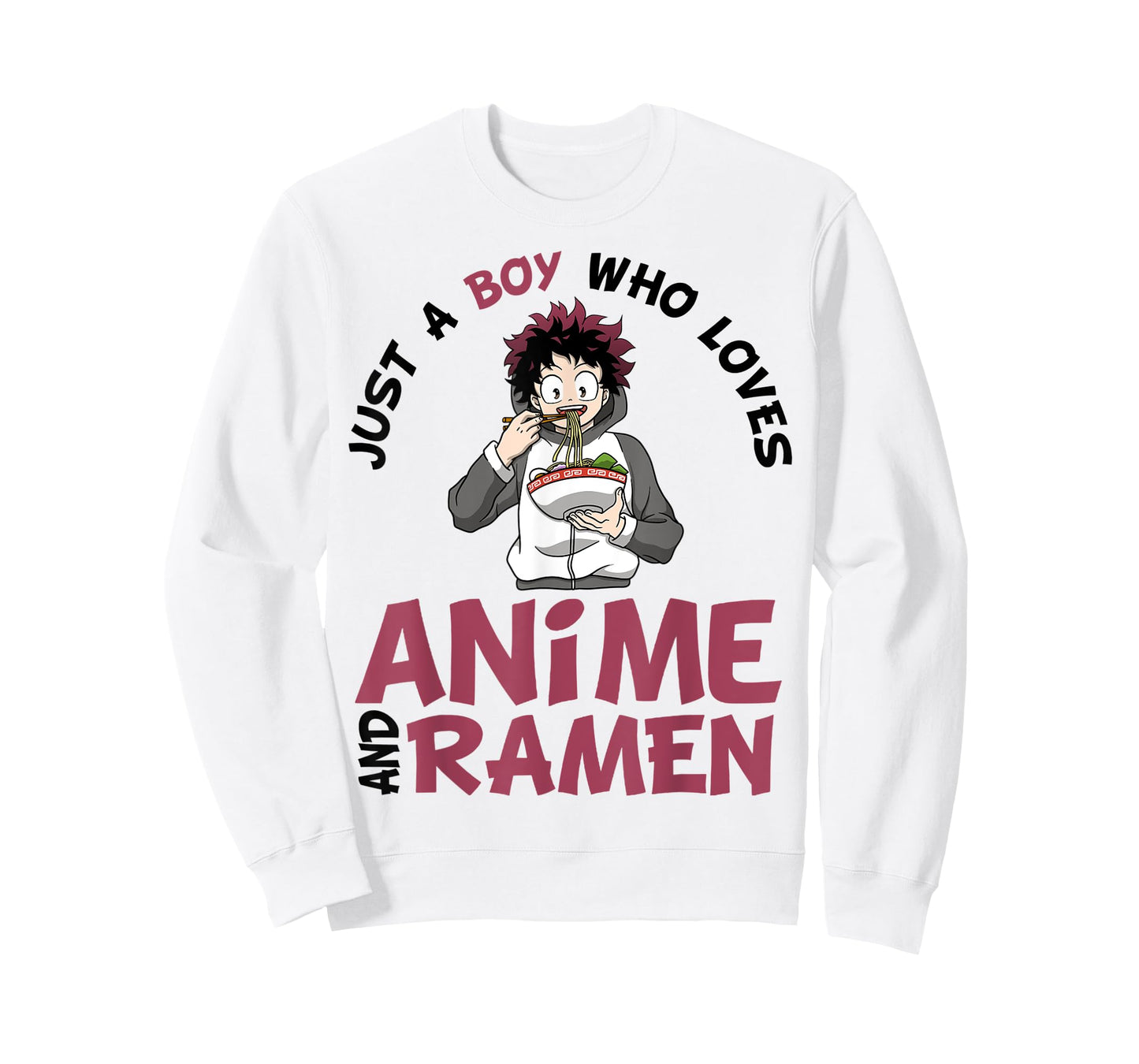 Just a Boy Who Loves Anime and Ramen Men Teen Boys T-Shirt