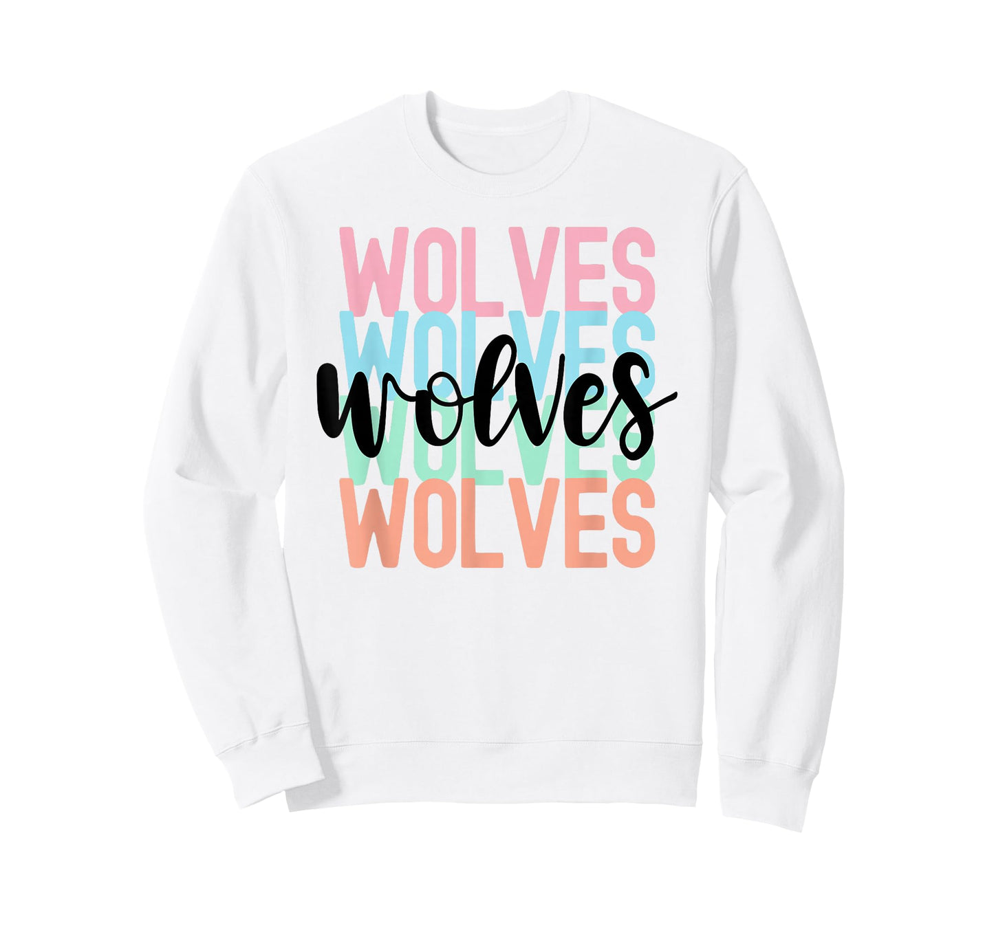 Wolves Team Mascot School Spirit Game Night T-Shirt