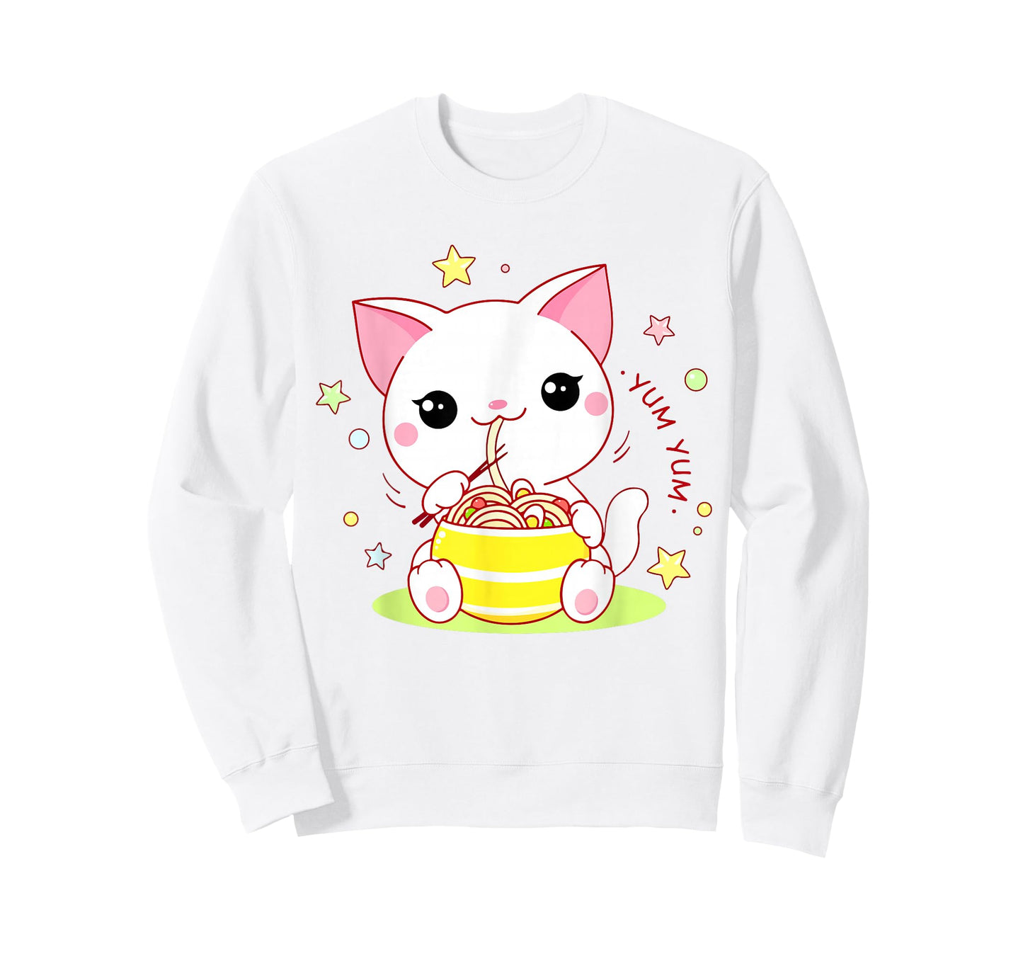 Girl Cat Ramen Noodle Cute Teen Girl Toddler Kawaii Anime T-Shirt