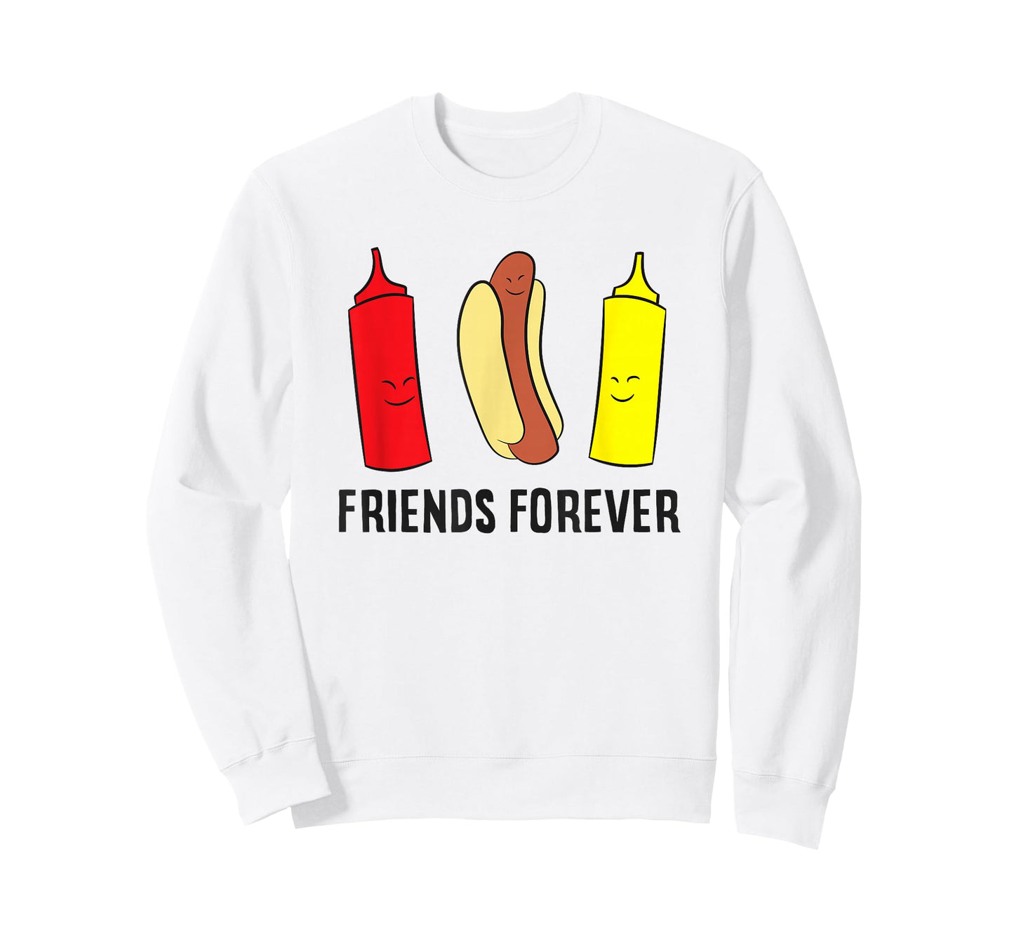 Hotdog Ketchup Mustard Friends Forever Funny Hot Dog T-Shirt