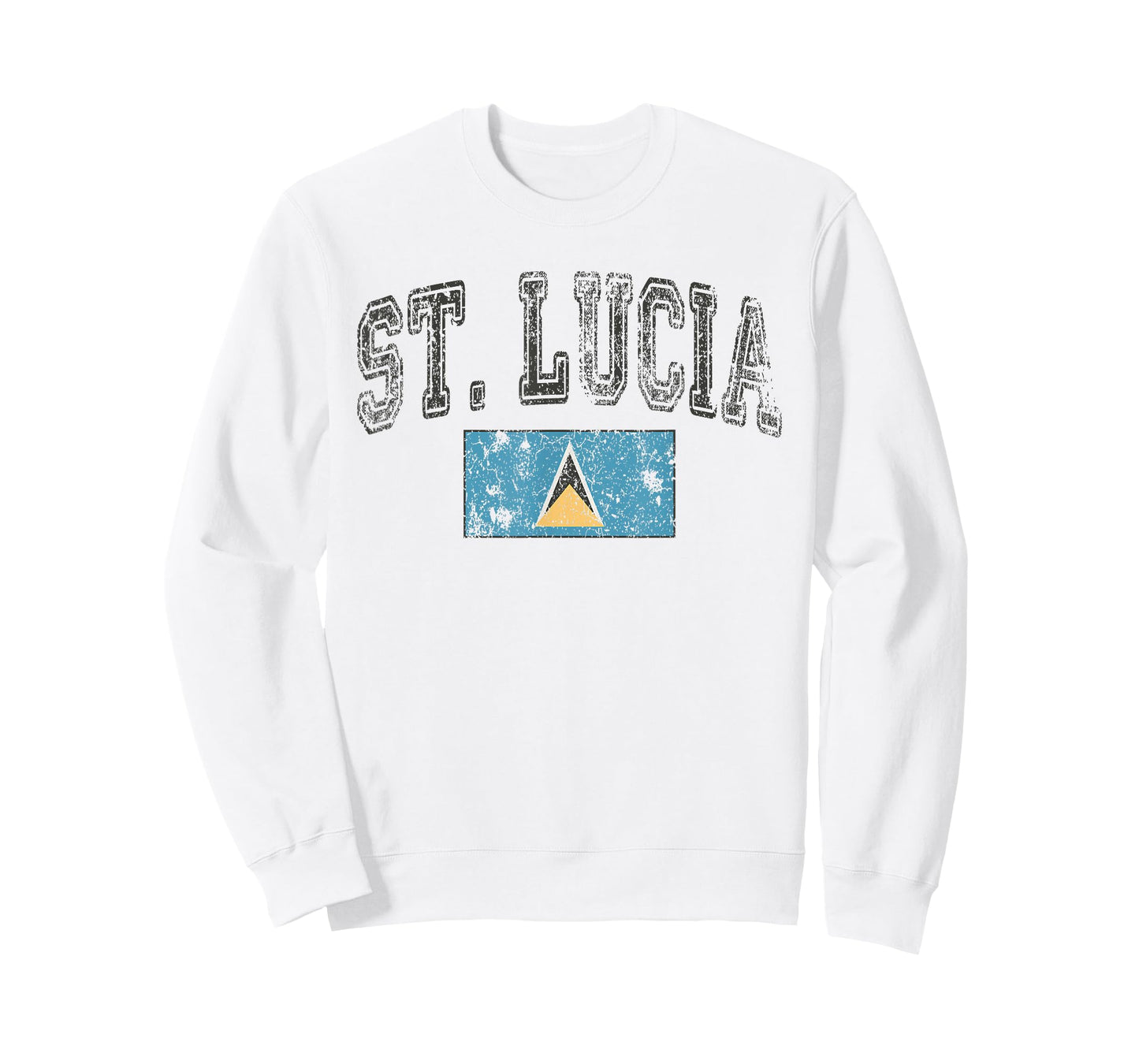 Threadrock Vintage Retro Faded St. Lucia Flag St. Lucian Pride T-Shirt