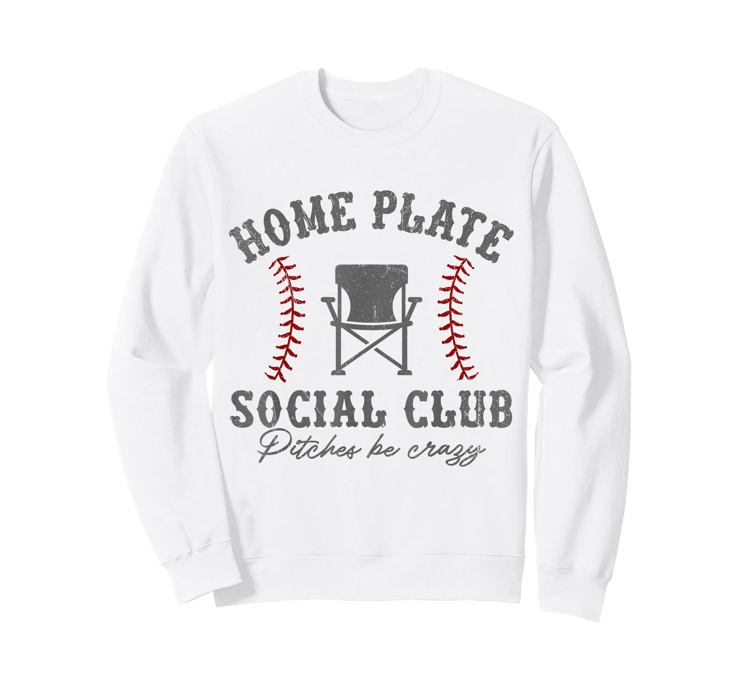Home Plate Social Club Pitches Be Crazy Baseball T-Shirt