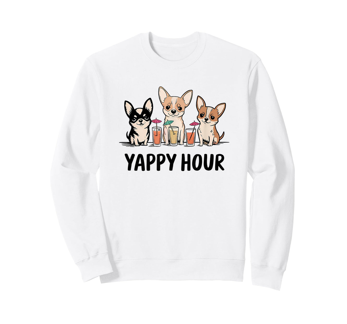 Yappy Hour Chihuahua Cocktail Dog Mom/Dad Funny Gift Design T-Shirt for Men Women