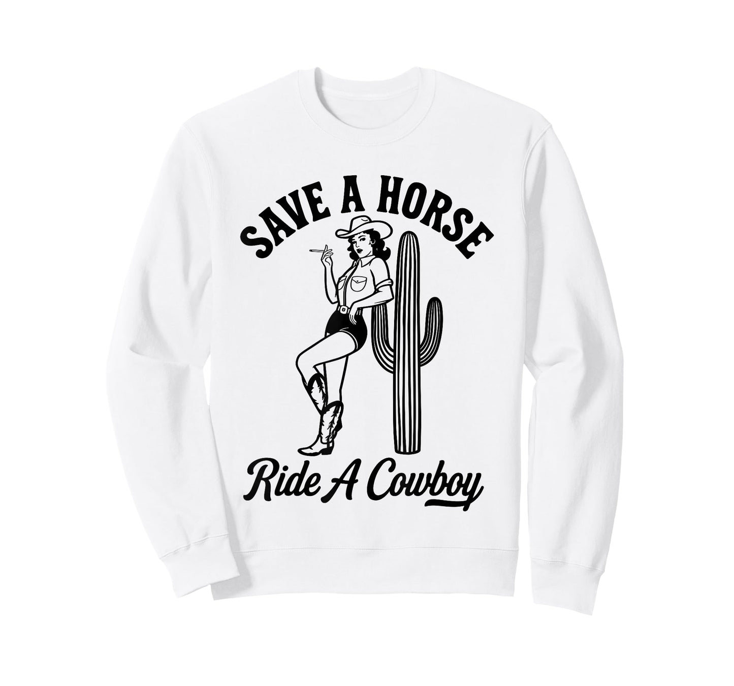 Cowgirl Western Humor Save a Horse Ride a Cowboy Women T-Shirt