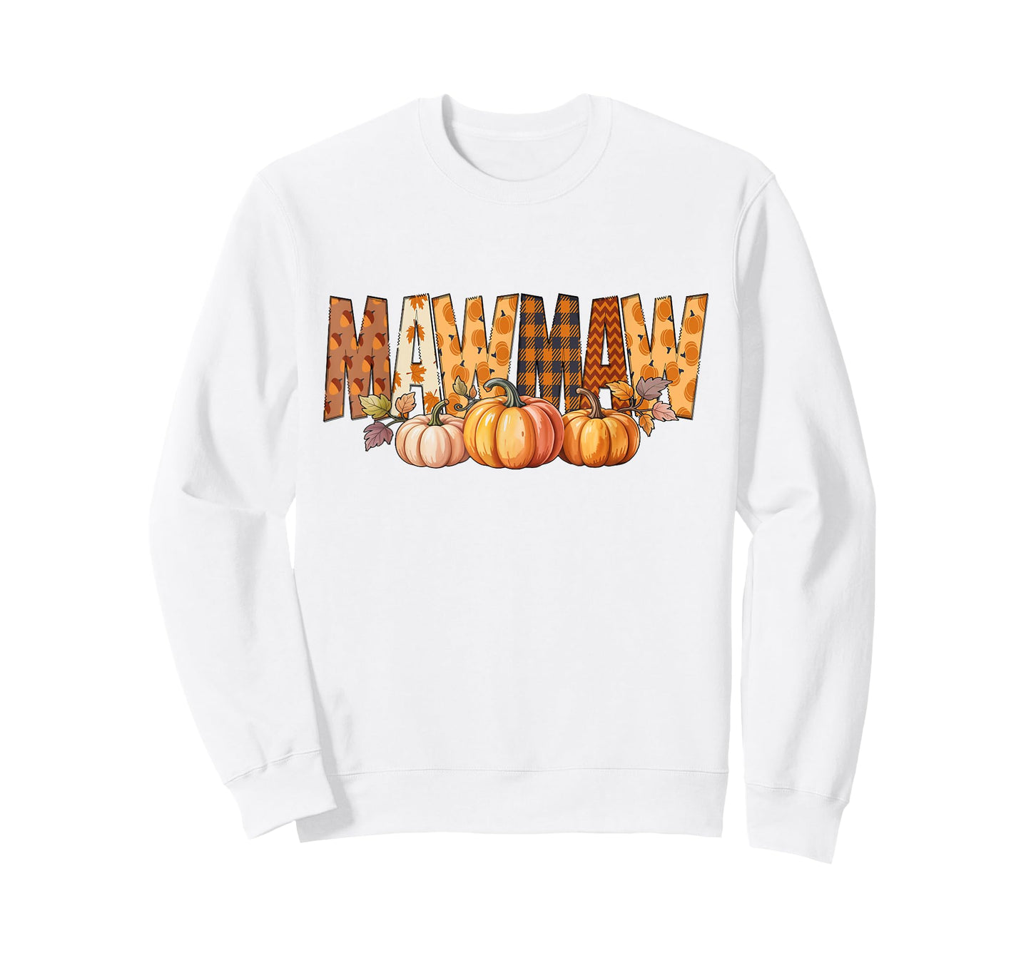Mawmaw Pumpkin Fall Leaves Grandma Autumn Women T-Shirt