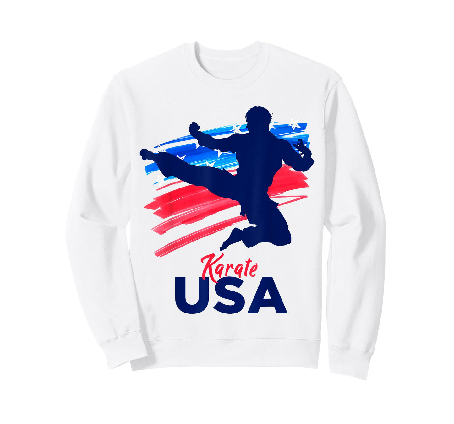 Karate Support the Team Student Sensei USA Flag American T-Shirt