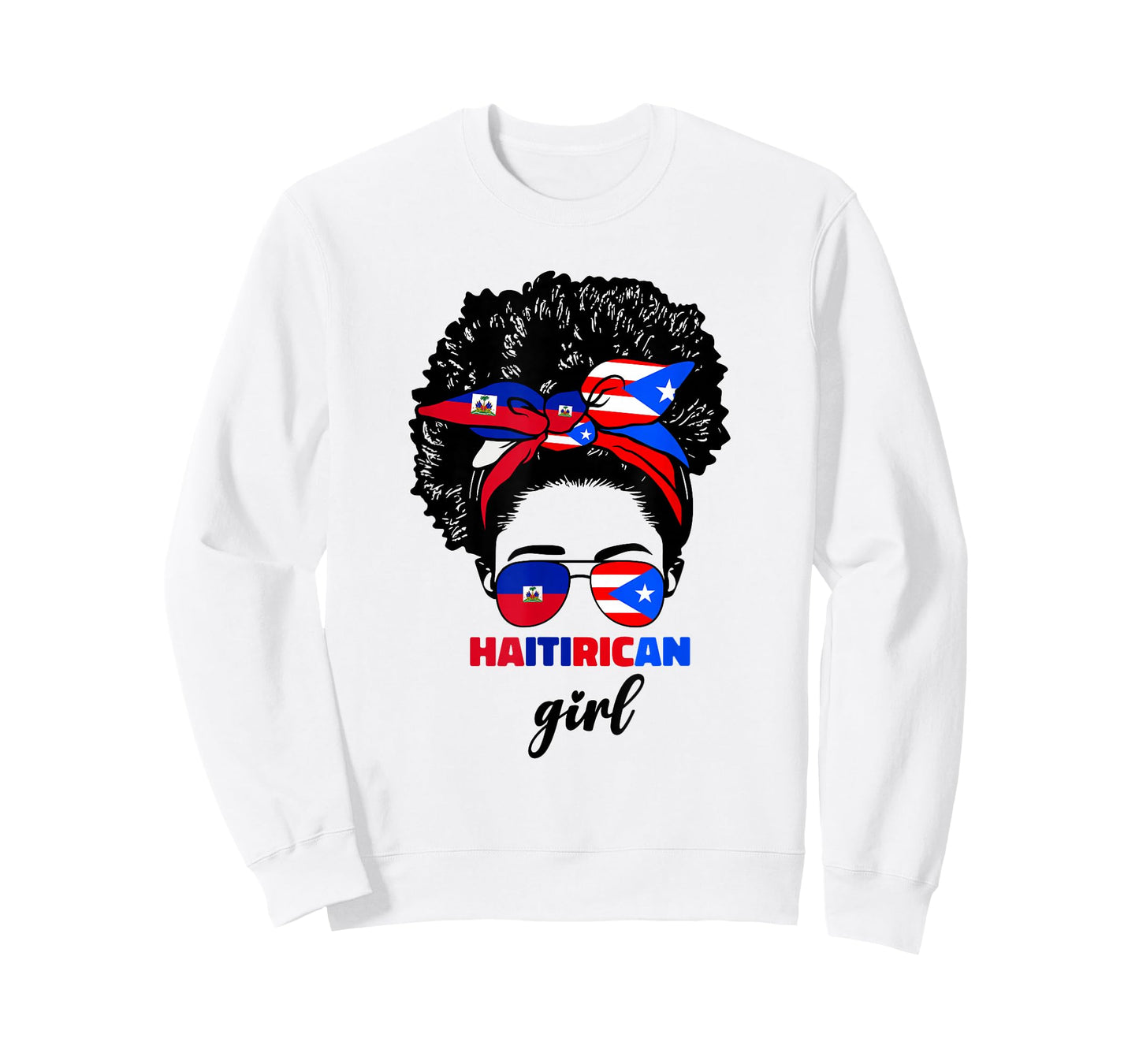 Half Haitian And Puerto Rican Rico Haiti Flag Girl Women Mix T-Shirt