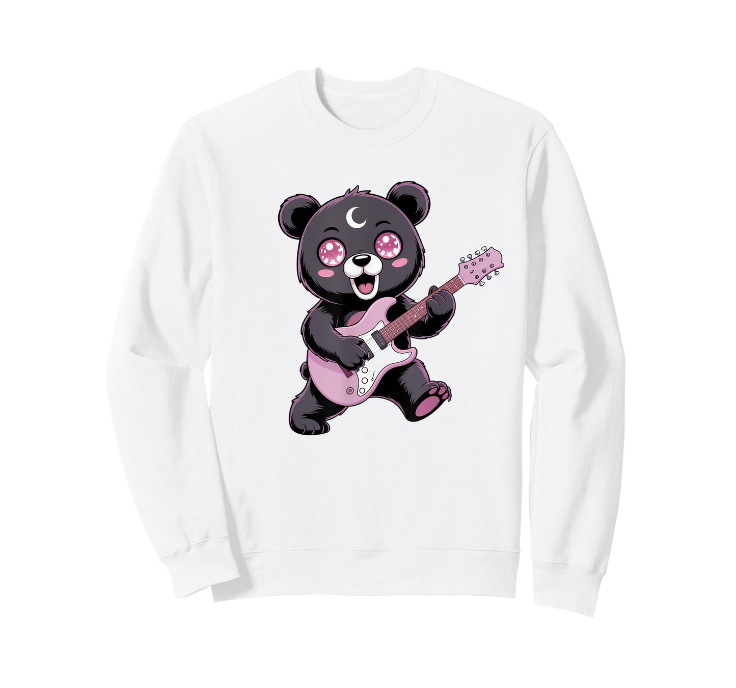 Bear Guitar Rock and Roll Kawaii Goth Girl Clothes Pink Goth T-Shirt