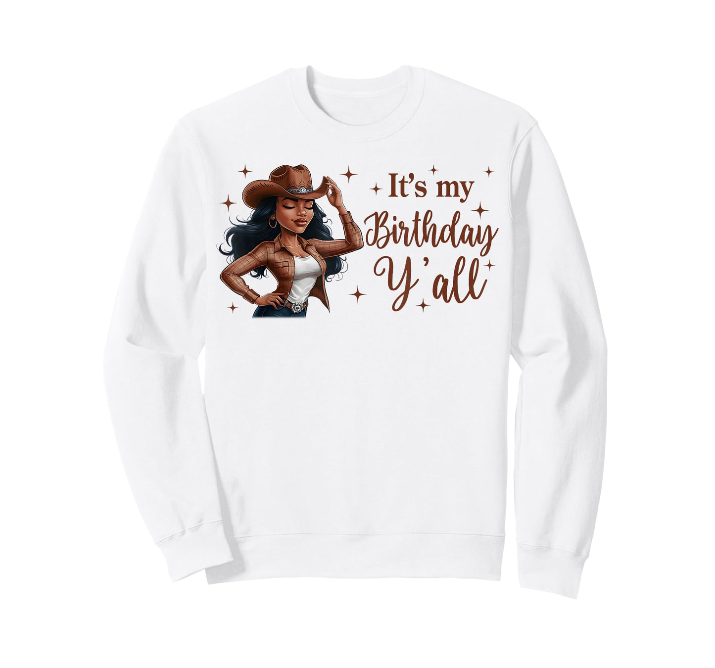 It's My Birthday Y'all Western Rodeo Birthday Black Cowgirl T-Shirt