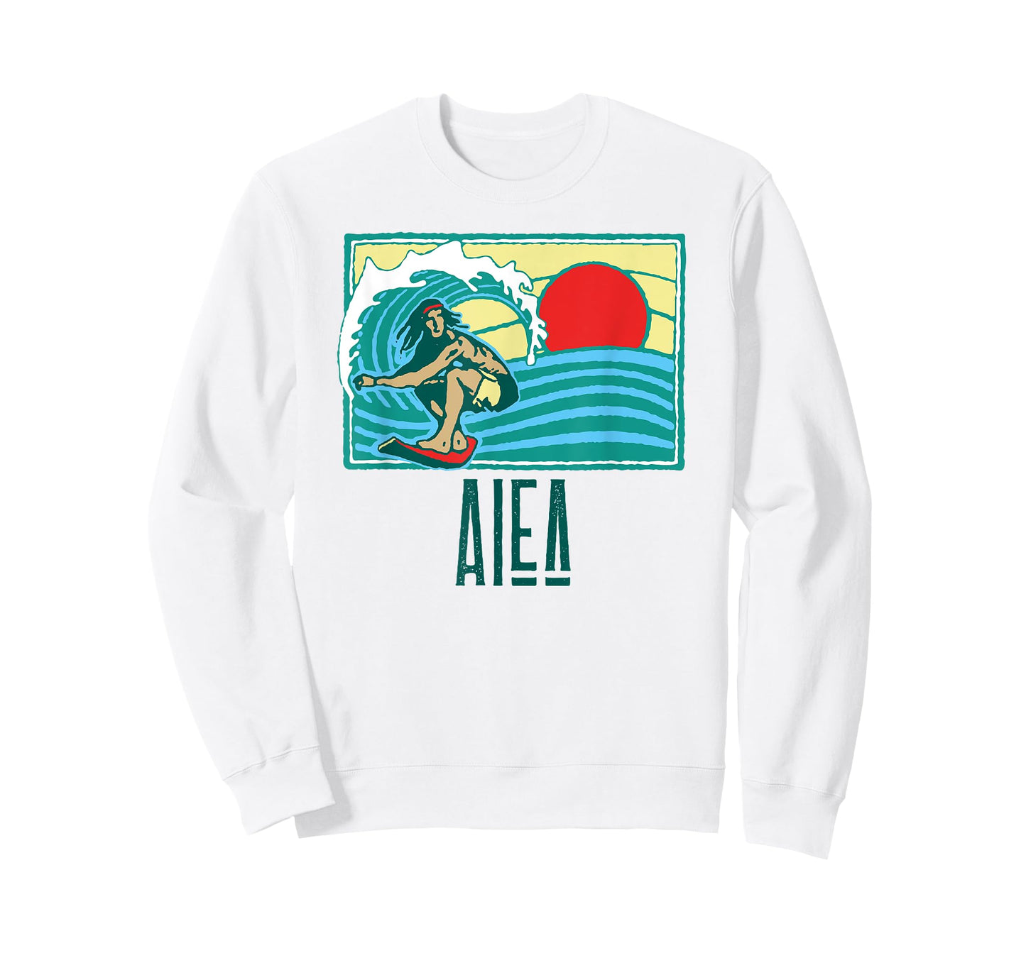 Aiea Hawaii Vintage Surfer & Wave Retro Graphic T-Shirt