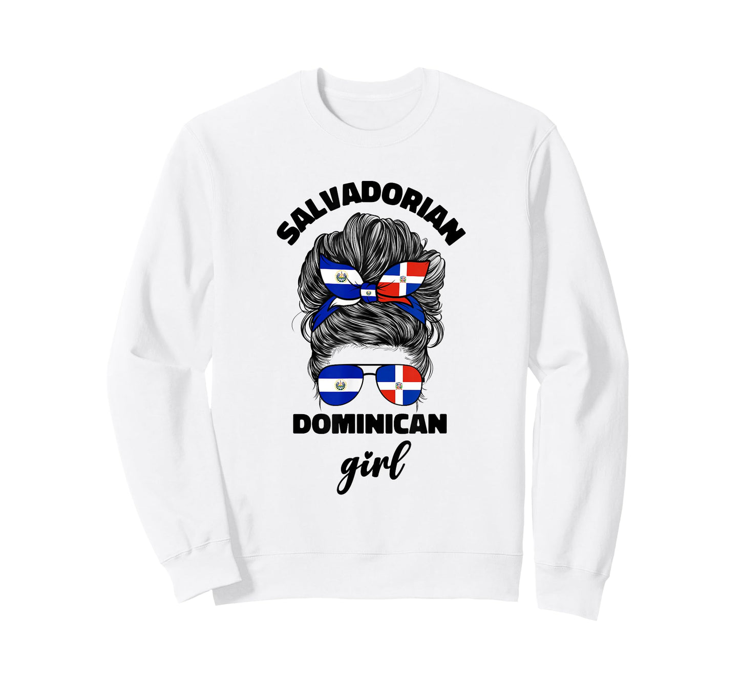 Half Dominican And Salvadorian El Salvador Flag Girl Women T-Shirt