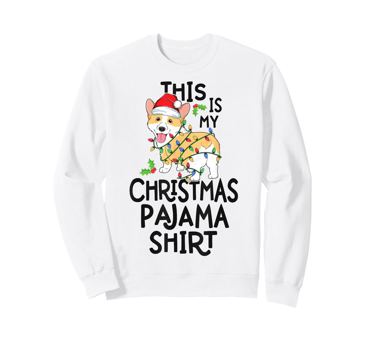 Corgi Tree Light Dog Xmas This Is My Christmas Pyjama Shirt Men Women Kids T-Shirt